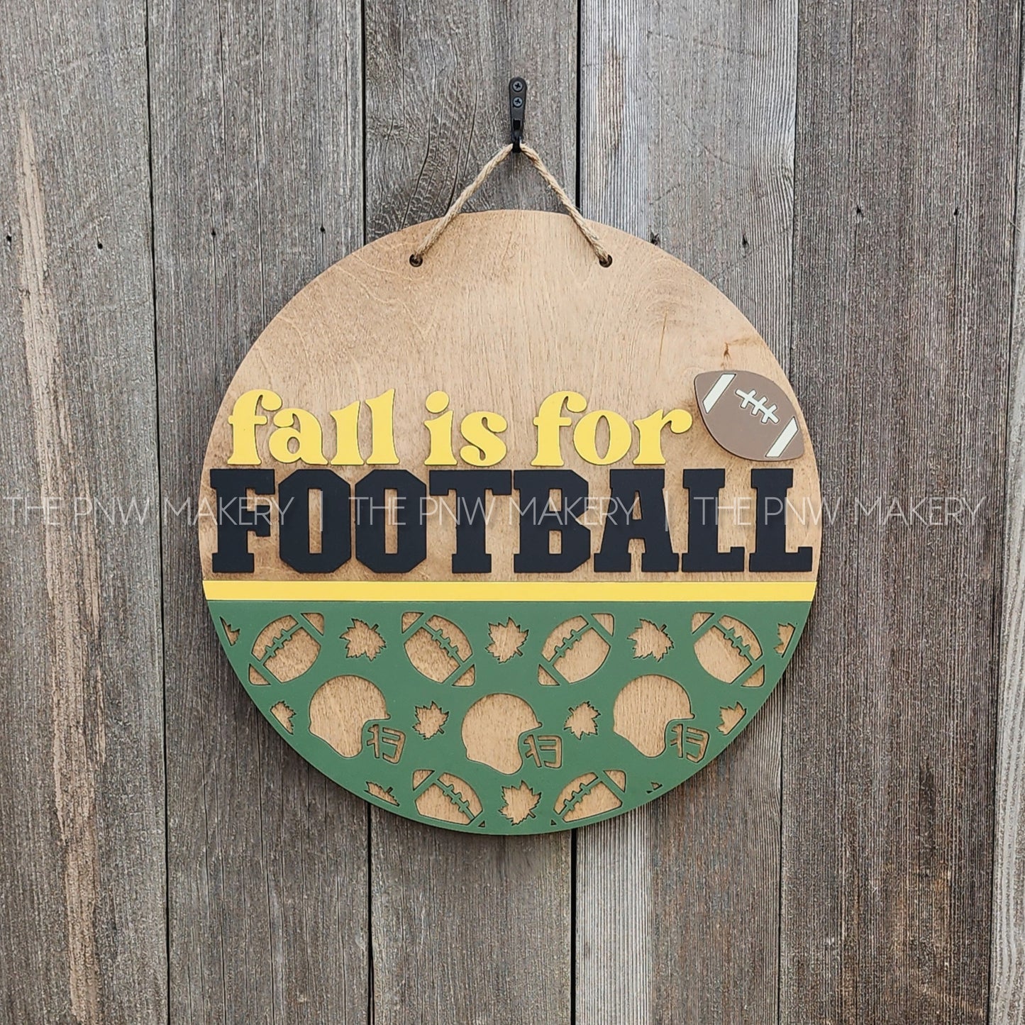 Door Sign - Fall is for Football - 16"