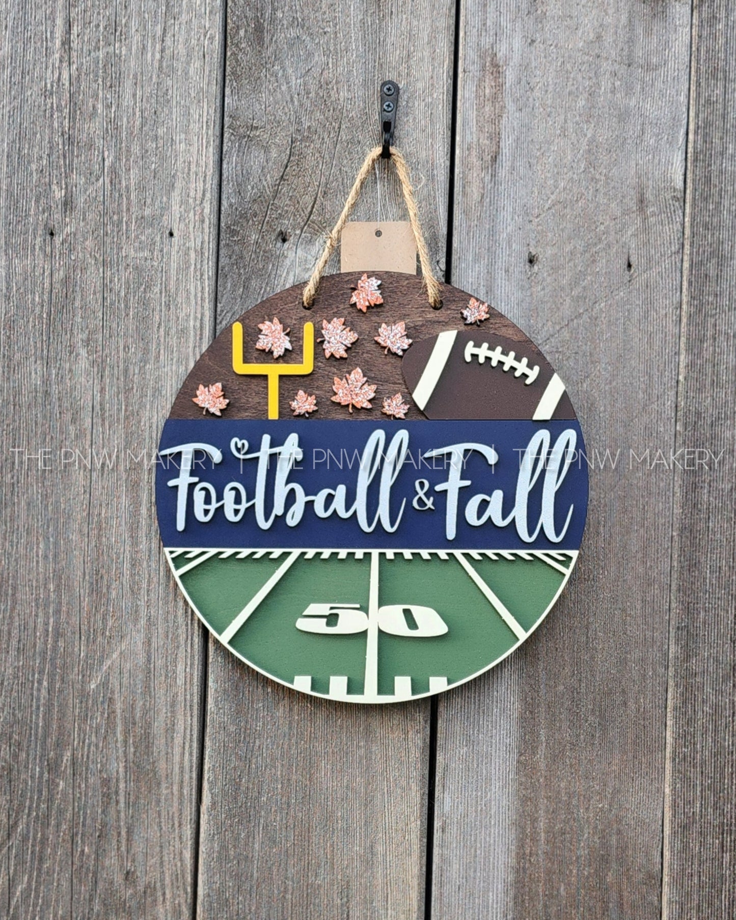 Door Sign - Football and Fall - 10"