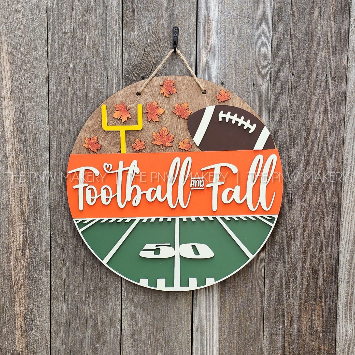 Door Sign - Football and Fall - 16"