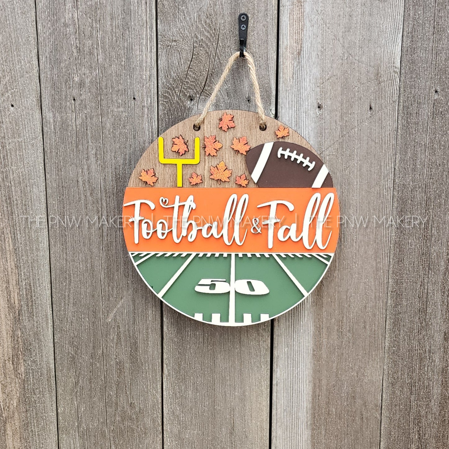 Door Sign - Fall & Football - 10"