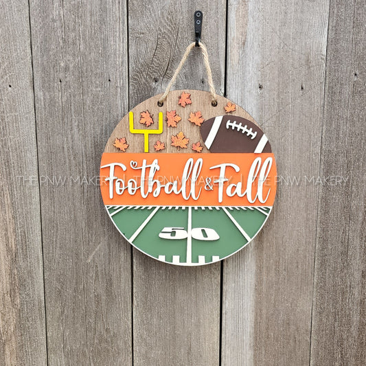 Door Sign - Fall & Football - 10"