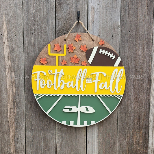 Door Sign - Fall and Football - 16"