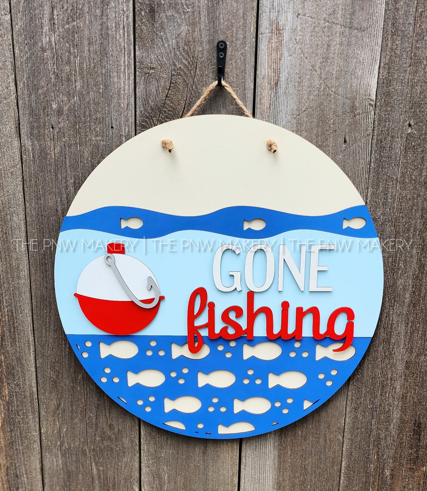 Door Sign - Gone Fishing - 16"