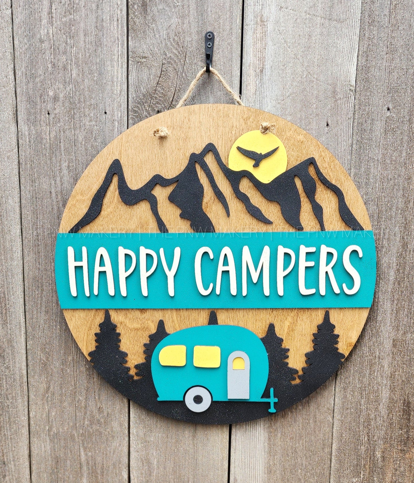 Door Sign - Happy Campers - 16"