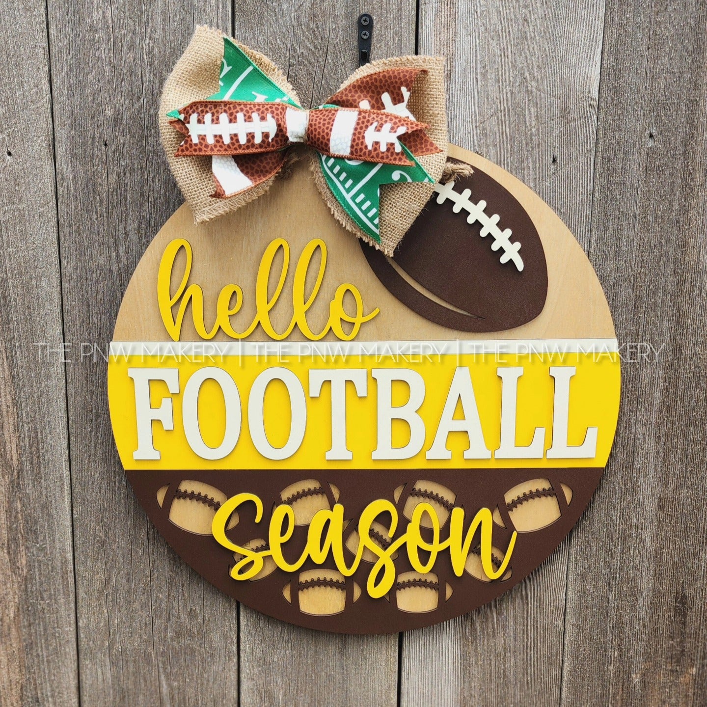 Door Sign - Hello Football Season - 16"