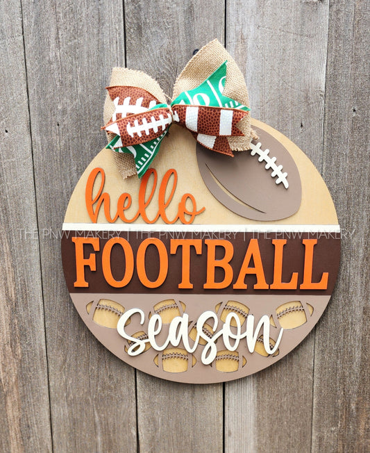 Door Sign - Hello Football Season - 16"