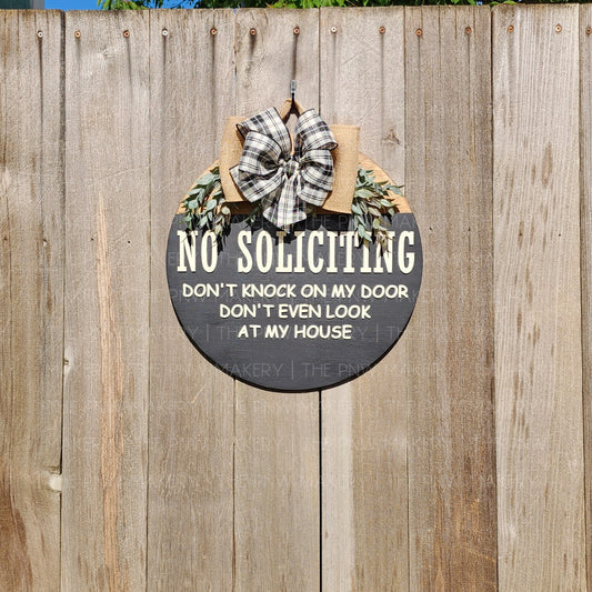 Door Sign - No Soliciting