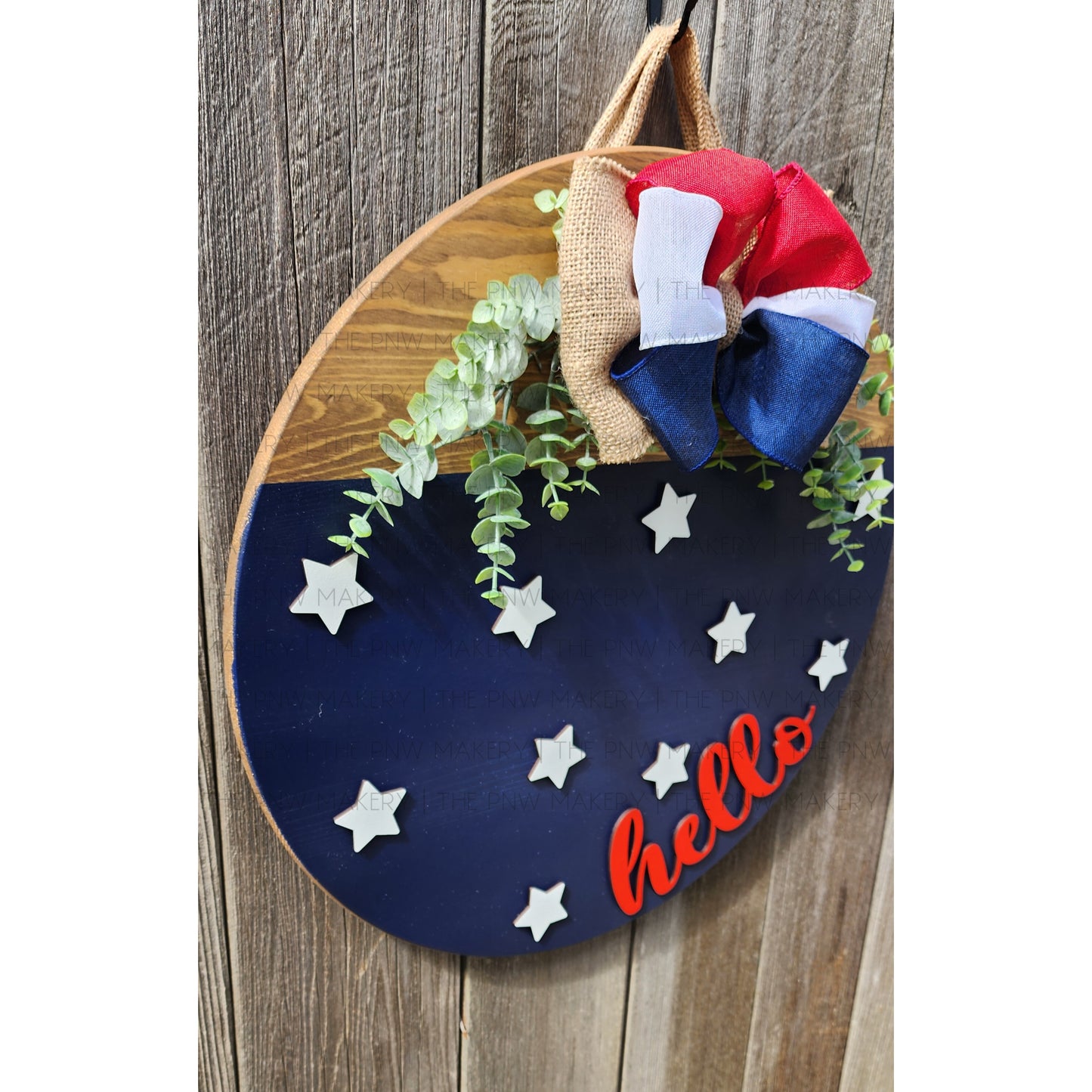 Door Sign - Patriotic Hello 16"