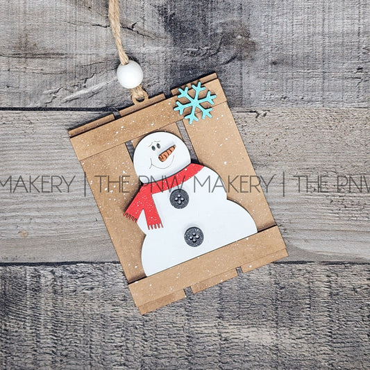 DIY Art Kit - Snowman Pallet Ornament