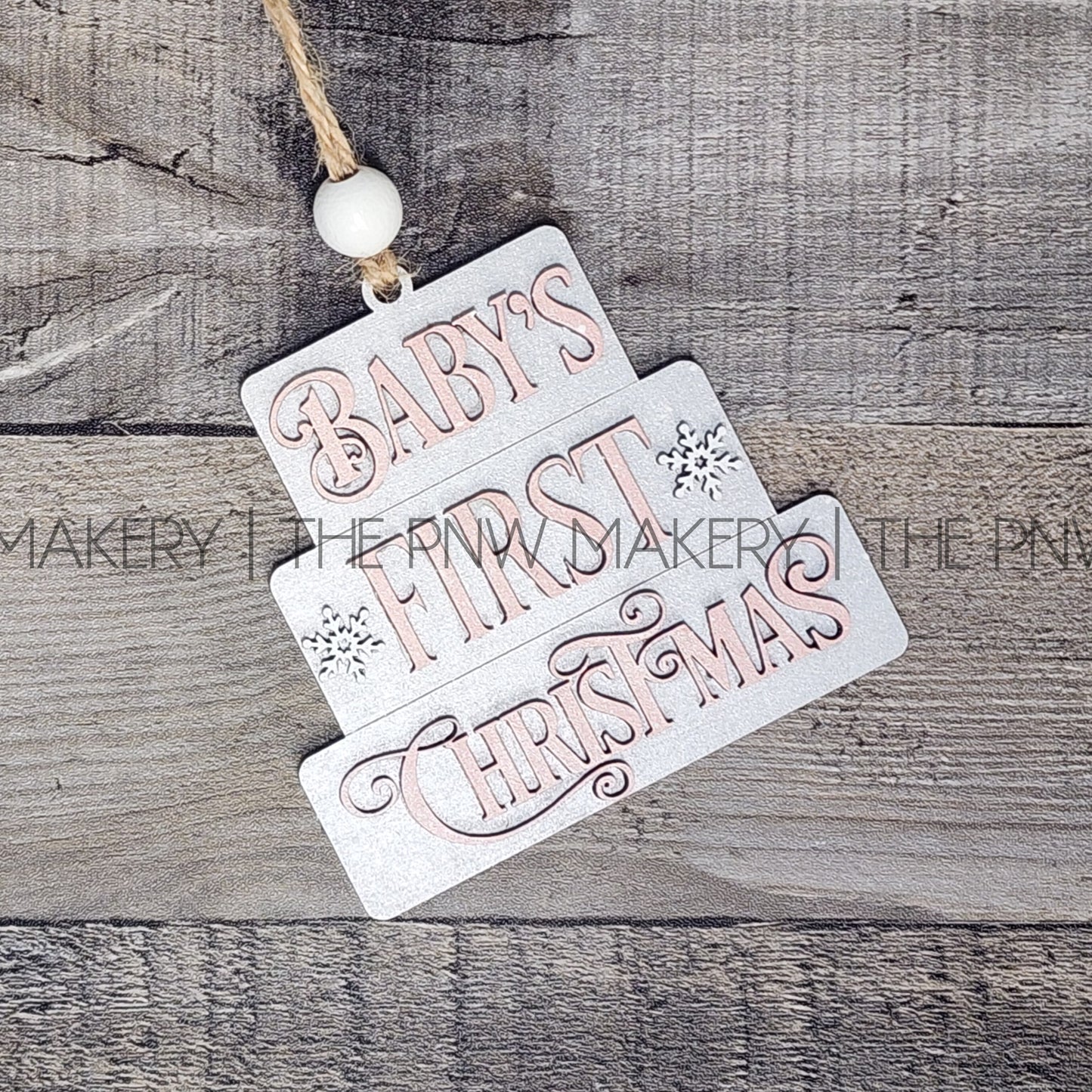 Baby's First Christmas Stacked Words Ornament