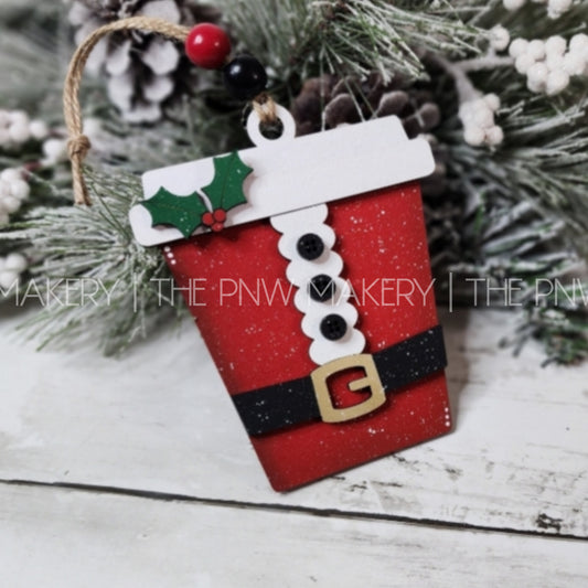 DIY Art Kit - Santa Suit To Go Cup Ornament