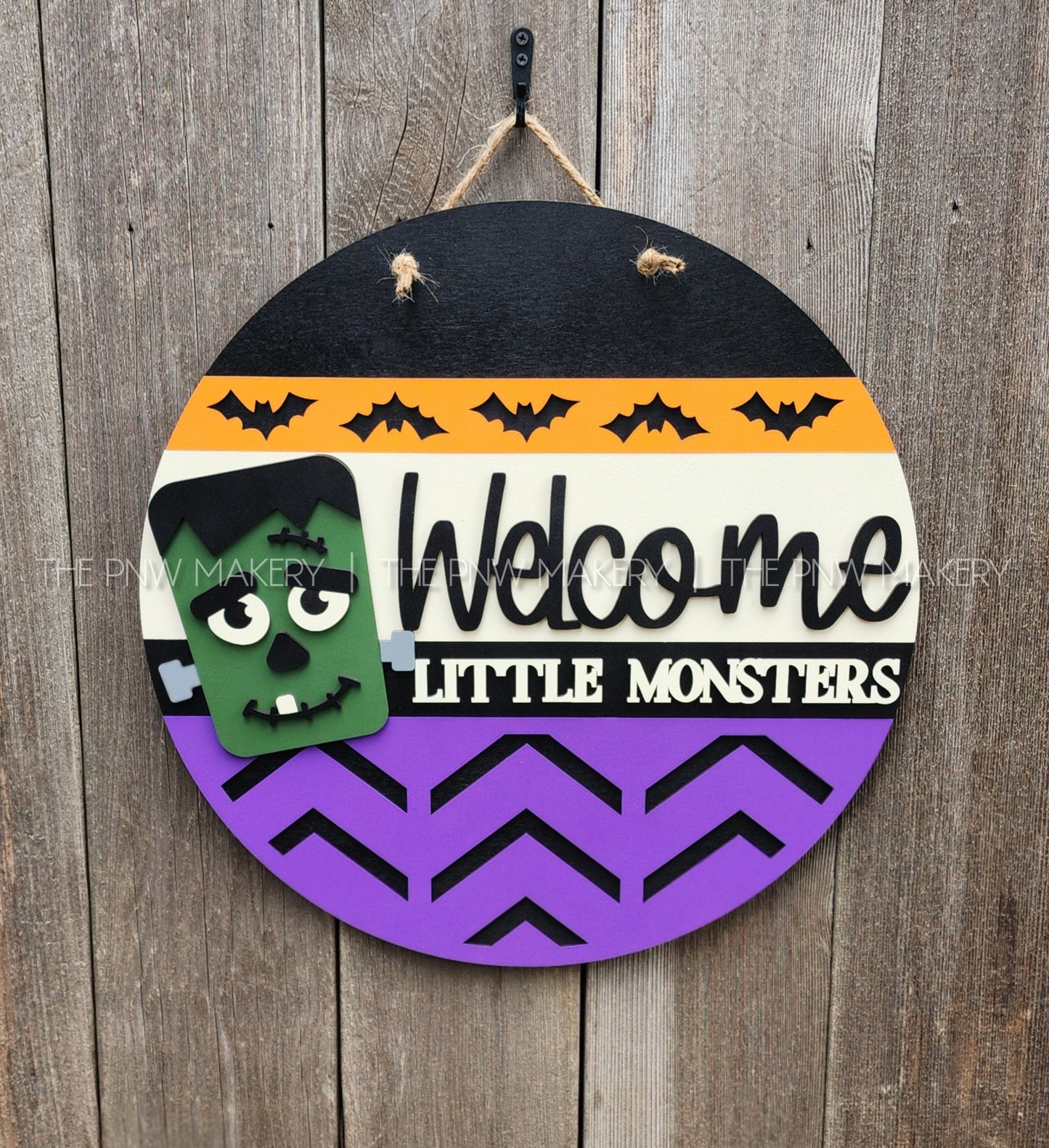 Door Sign - Welcome Little Monsters - 16"