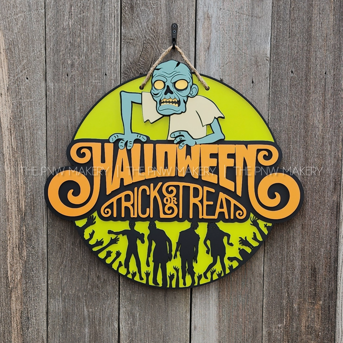 Door Sign - Zombie Halloween - 16"